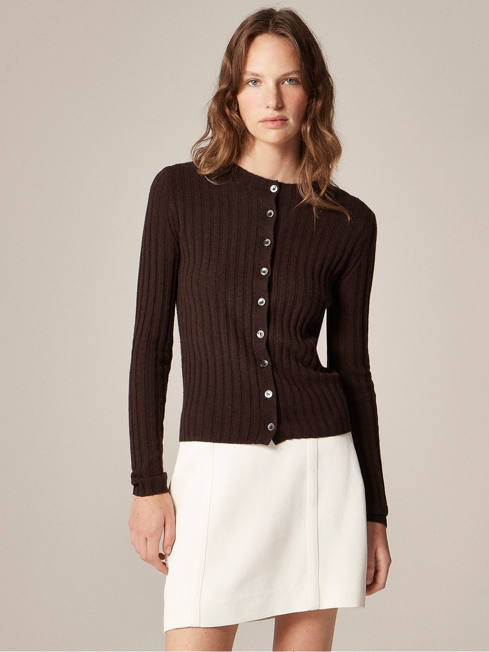 J.Crew Wide-Rib Cashmere Cardigan